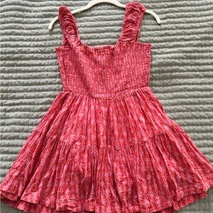 Midi pink and red free people dress